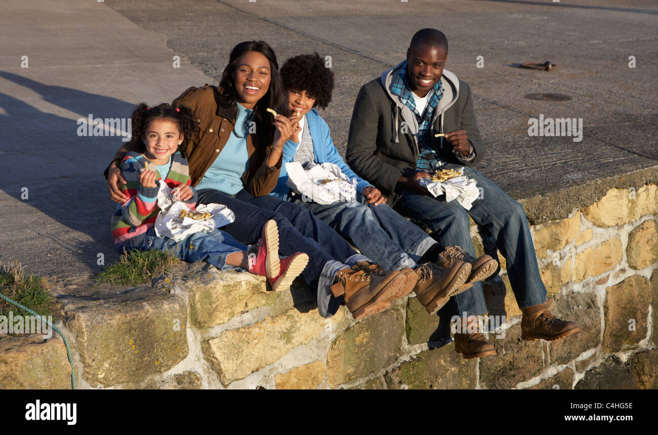 Happy family having picnic Stock Photo