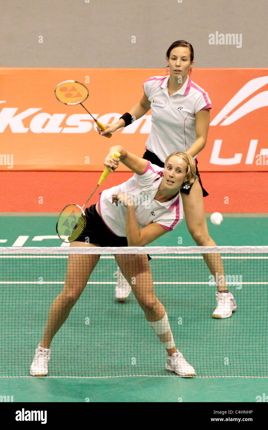 Birgit Michels and Sandra Marinello of Germany during their Women's Doubles  Round 2 match, Li-Ning Singapore Open 2011 Stock Photo - Alamy