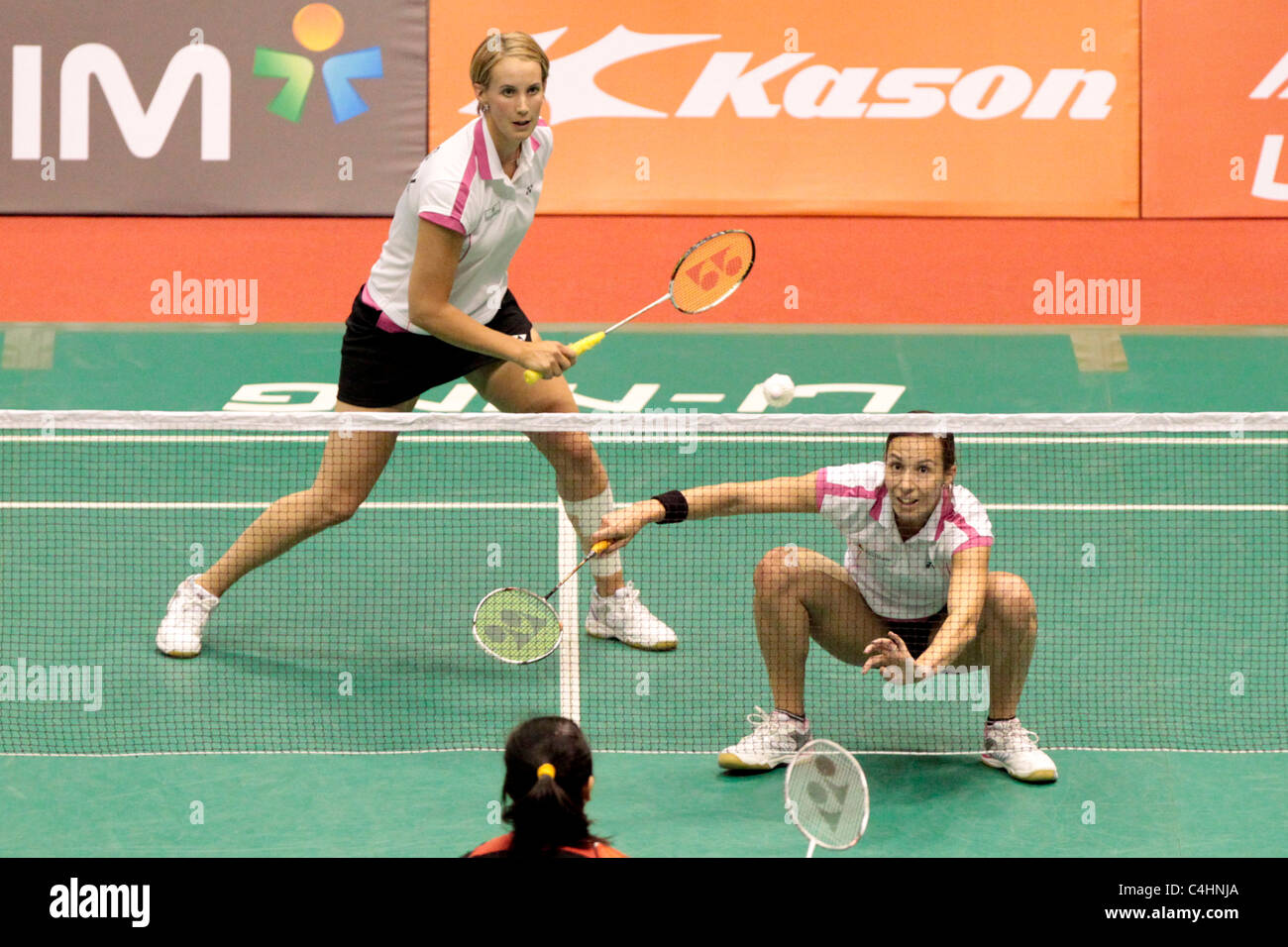 Birgit Michels and Sandra Marinello of Germany during their Women's Doubles  Round 2 match, Li-Ning Singapore Open 2011 Stock Photo - Alamy