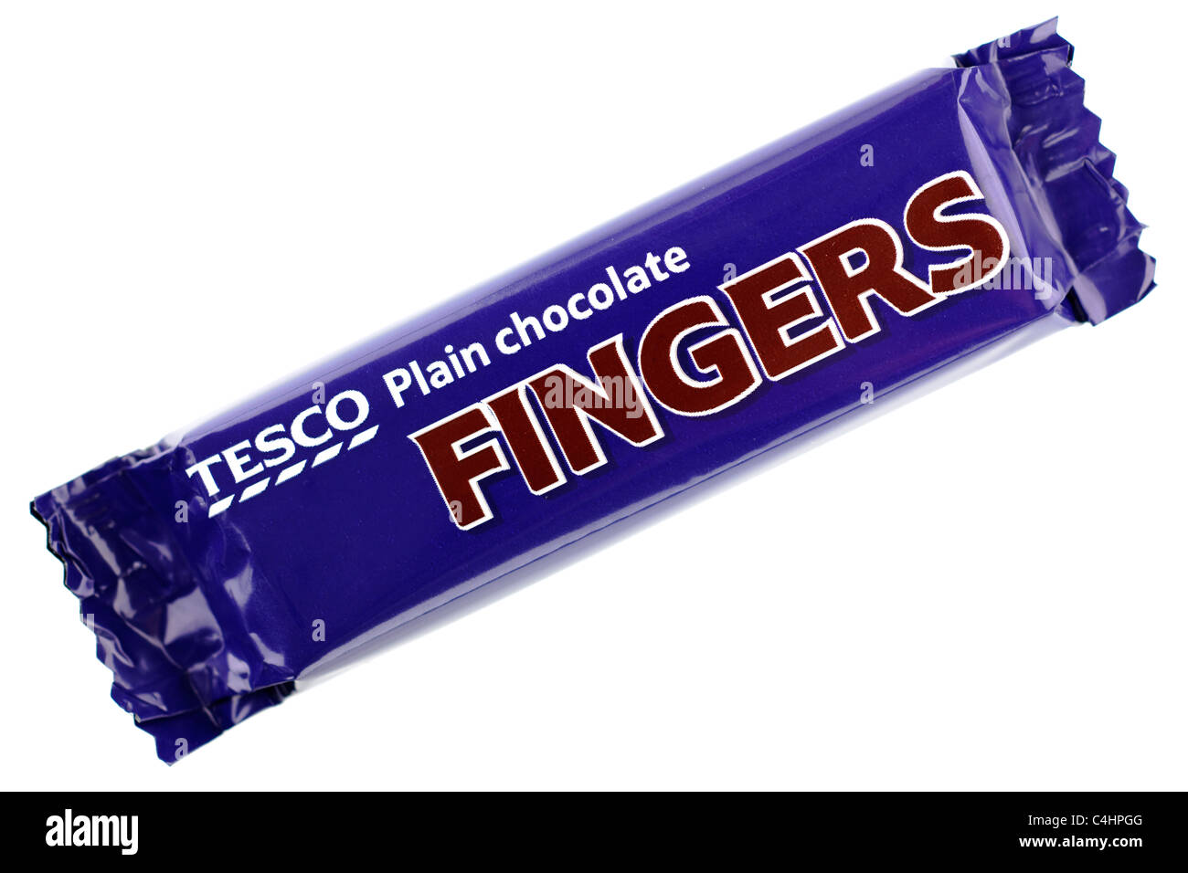 Wrapped Tesco plain chocolate two finger wafer bar Stock Photo