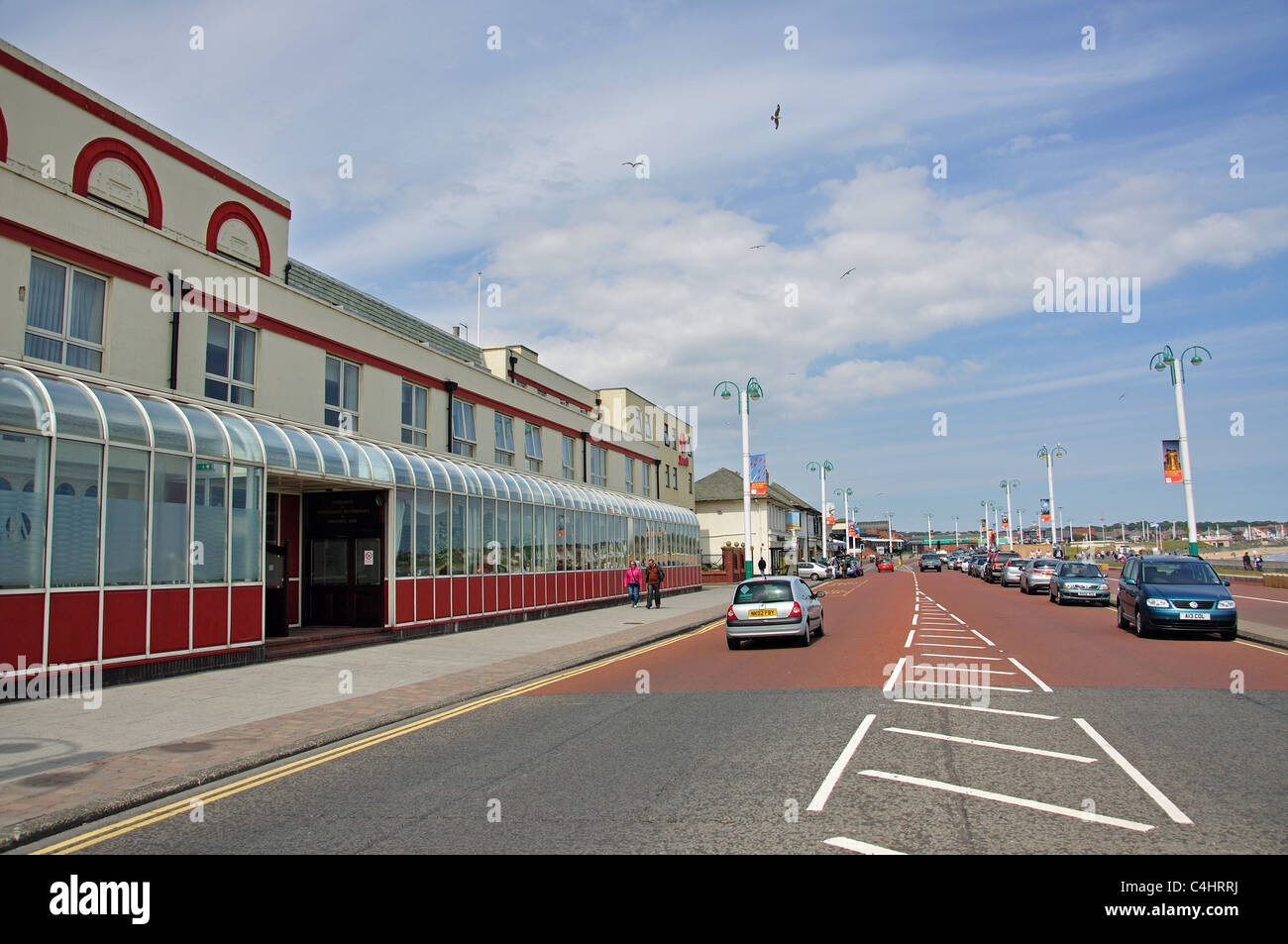 Whitburn Road on seafront, Seaburn, Sunderland, Tyne and Wear Stock