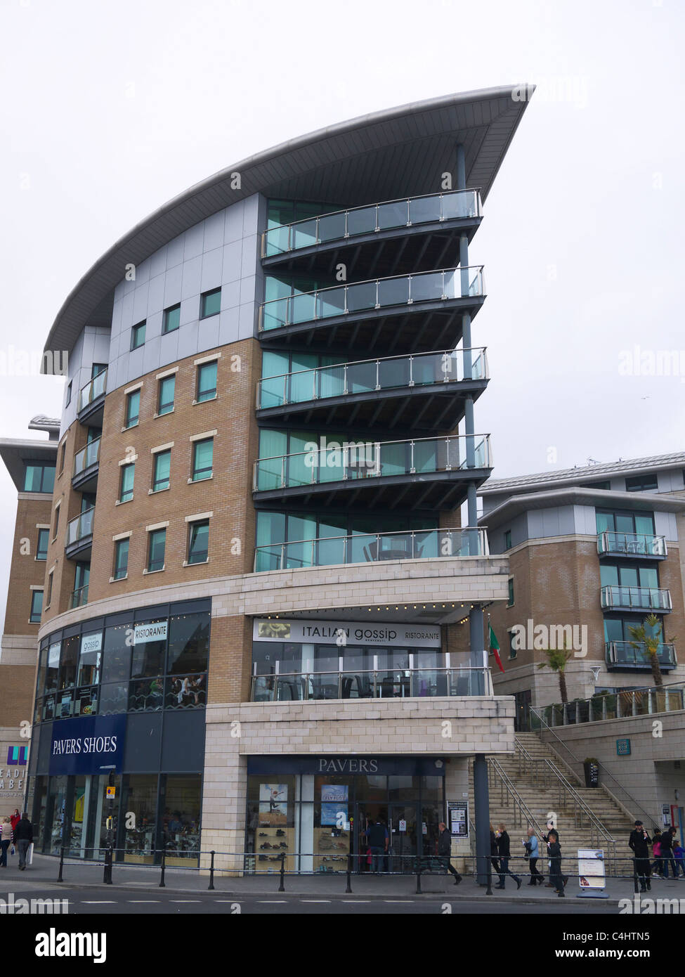 Modern buildings along the dockside Poole UK Stock Photo