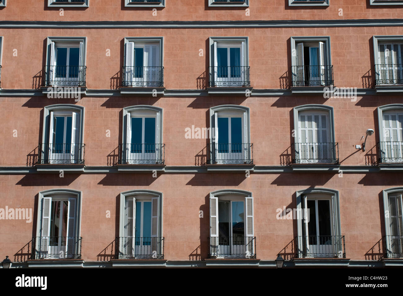 Residential building with balconies, Chueca, Madrid, Spain Stock Photo Alamy