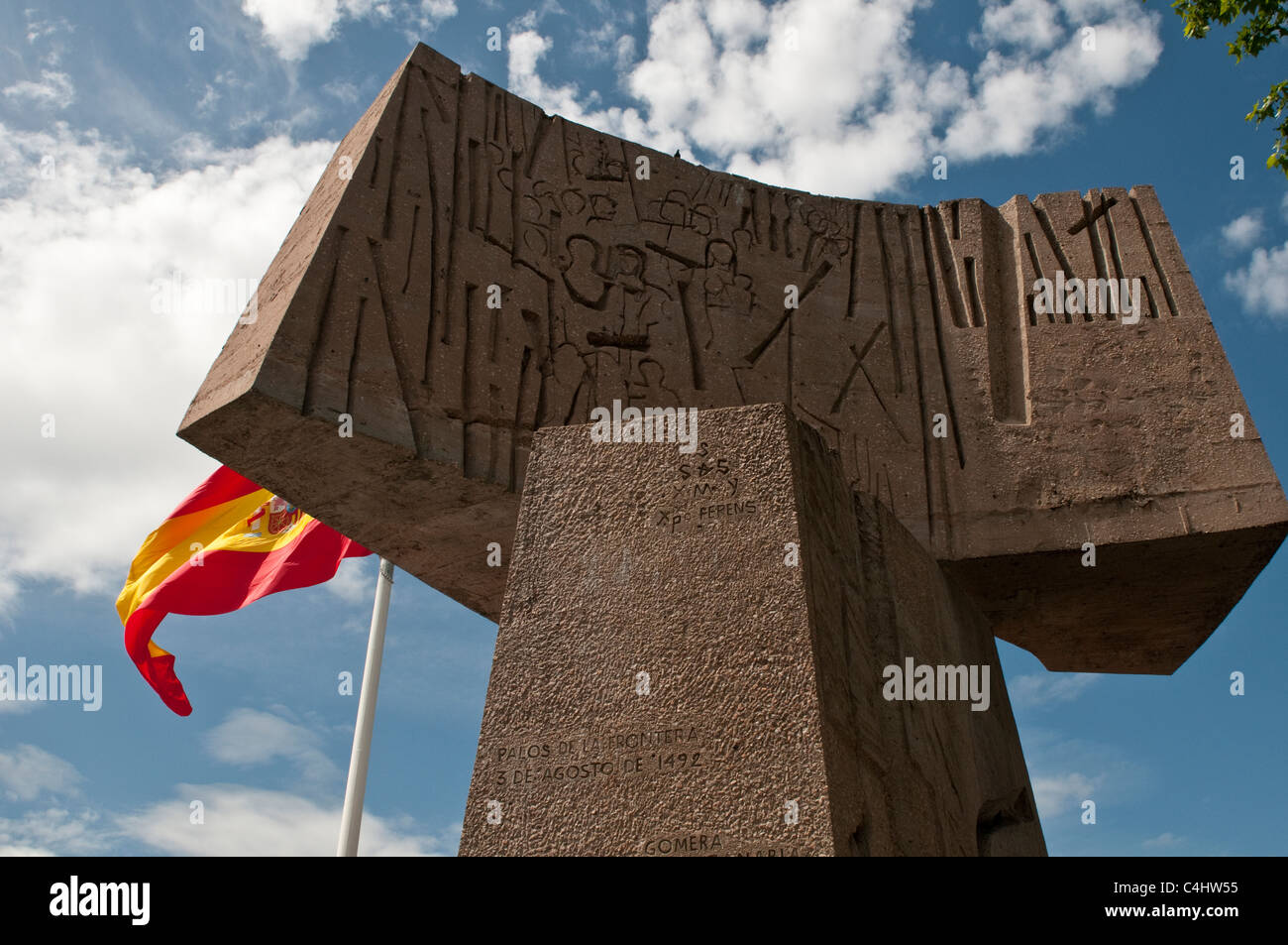 Monument to Columbus on Serrano Street by Joaquin Vaquero Turcios, Plaza de Colon, Madrid, Spain Stock Photo