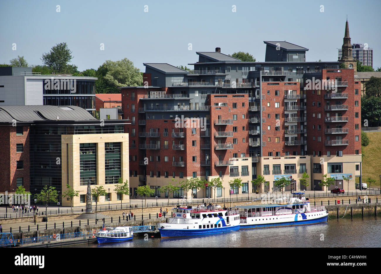 View of River Tyne from Gateshead, Tyne and Wear, England, United Kingdom Stock Photo