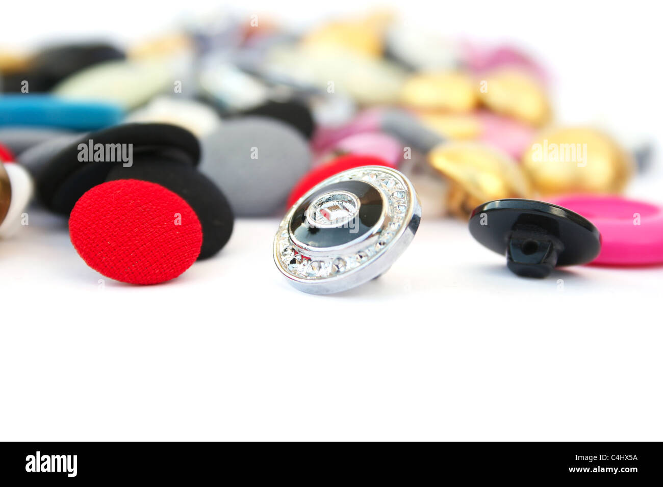 Buttons isolated on white background Stock Photo - Alamy