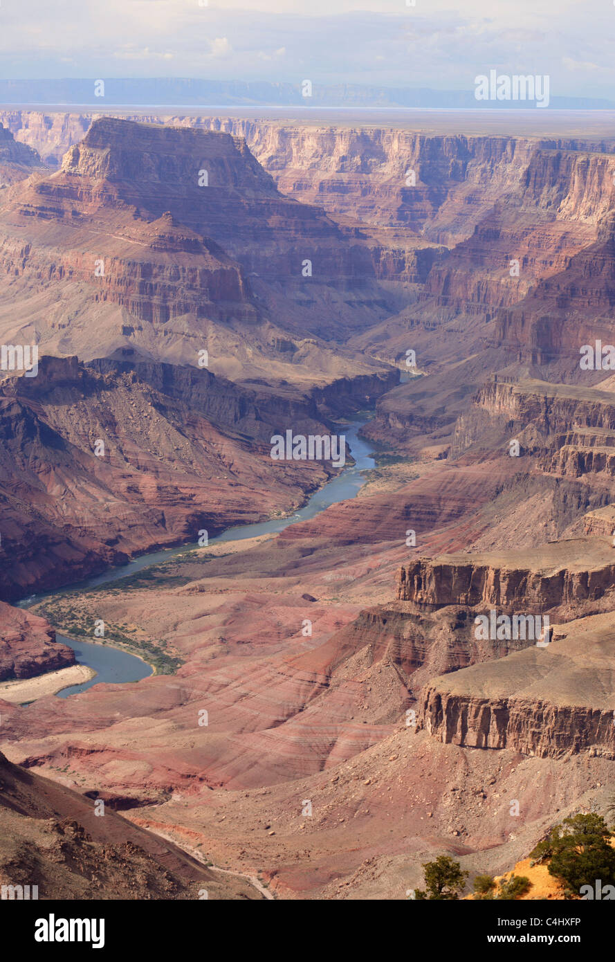 Grand Canyon Colorado River view from Desert Point overlook Stock Photo