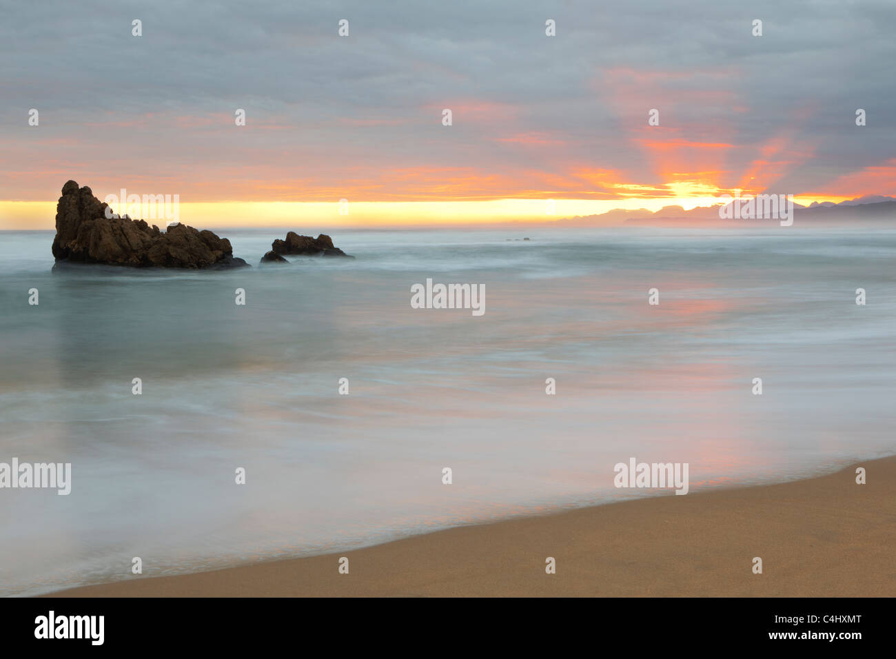 Sunset in Goukamma Nature Reserve, Buffels Bay, South Africa Stock Photo