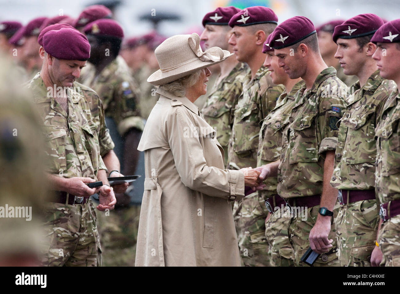 The Parachute Regiment receive Afghanistan campaign medals from Prince Charles and Camilla Duchess of Cornwall Stock Photo