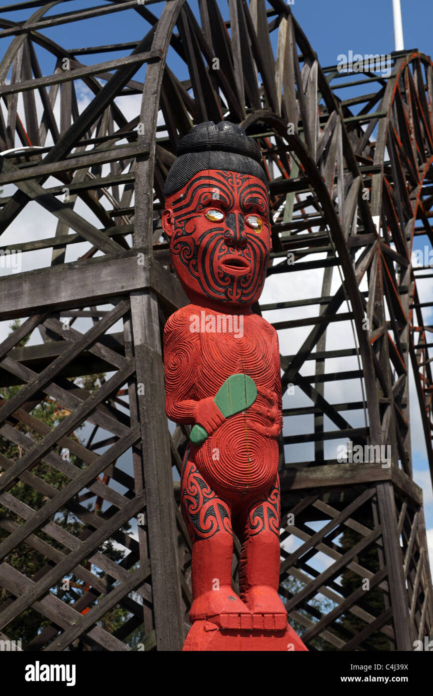 Maori fence detail at Governenment Gardens in Rotorua, North Island
