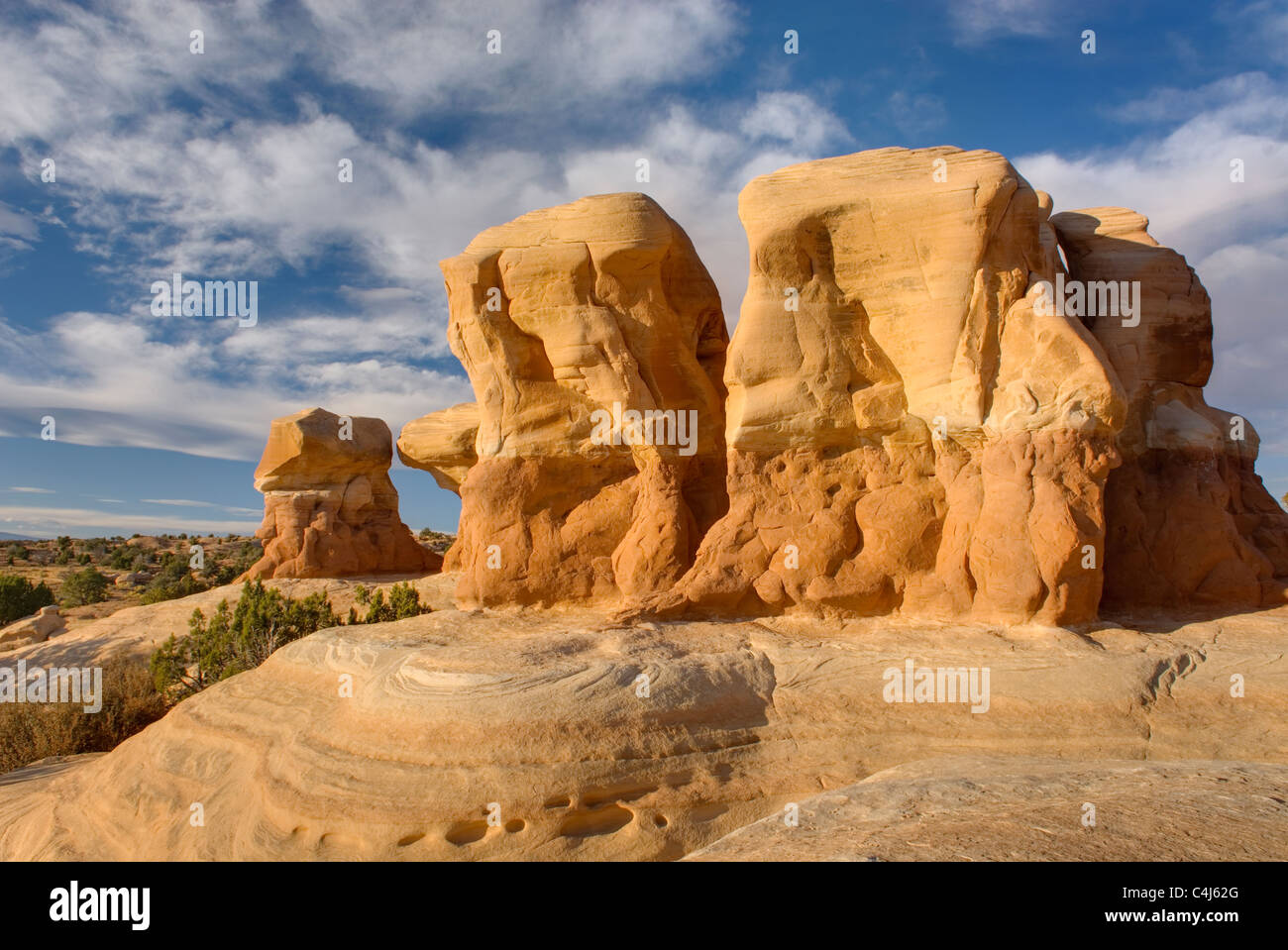Sandstone hoodoos of Devils Garden, Grand Staircase Escalante National Monument Utah Stock Photo