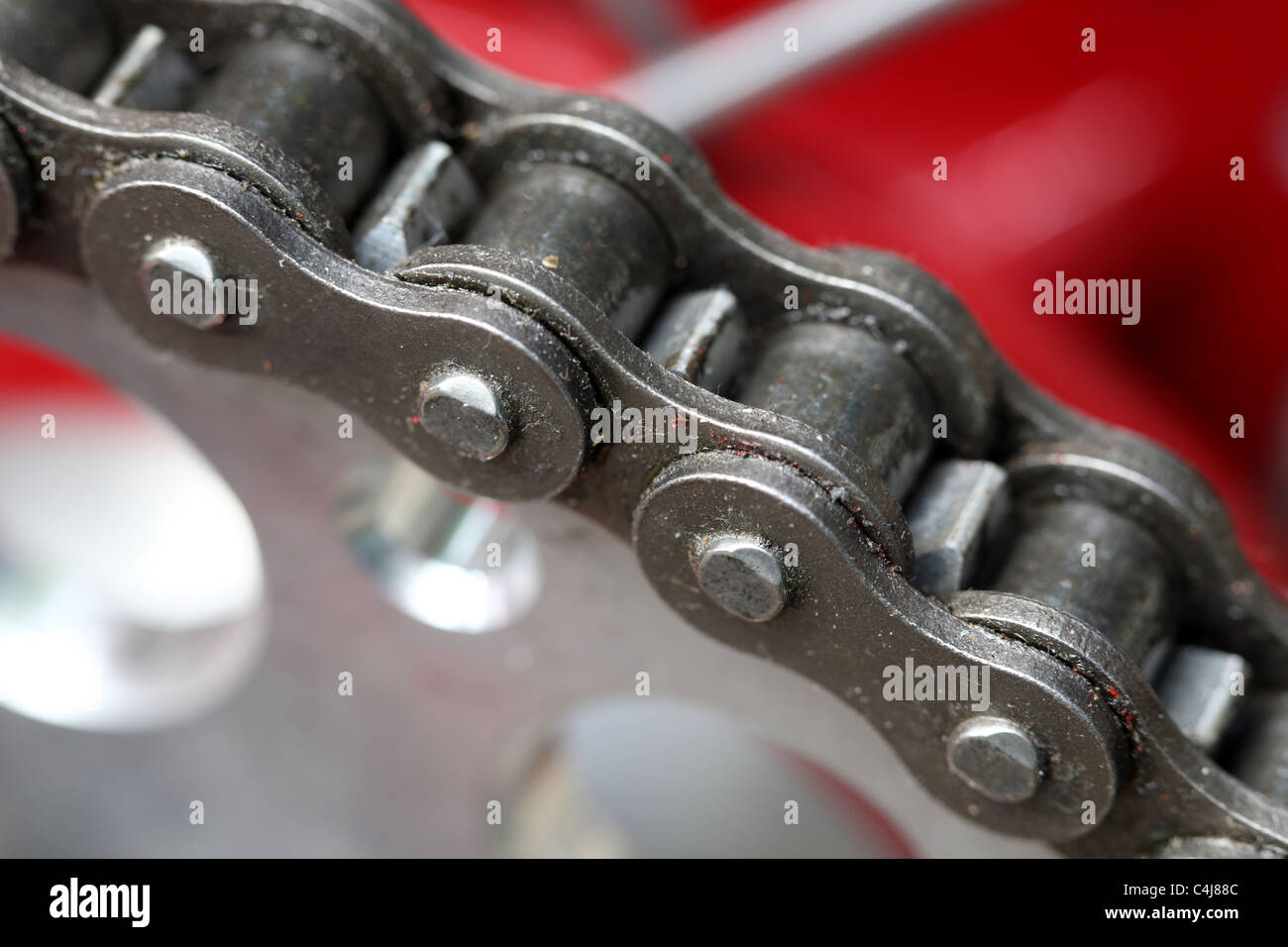 Chain link on  a motorbike Stock Photo