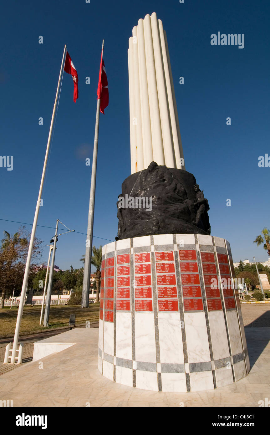 war memorial in antayla in turkey turkish remembrance fallen dead solider soldiers Stock Photo