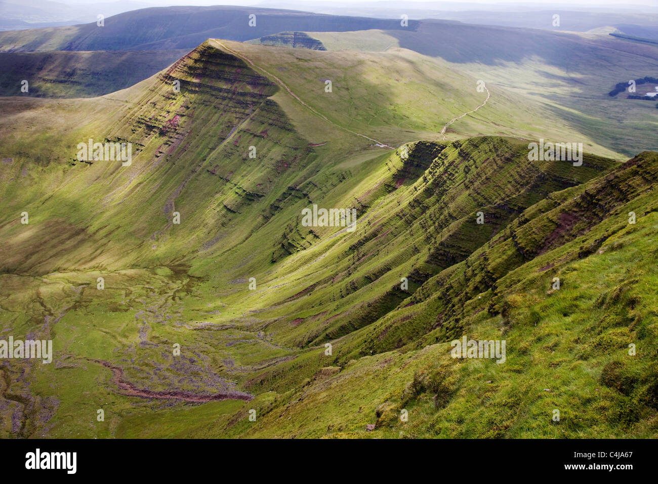 Cribyn and the slopes of Pen y Fan in the Brecon Beacons National Park South Wales Stock Photo