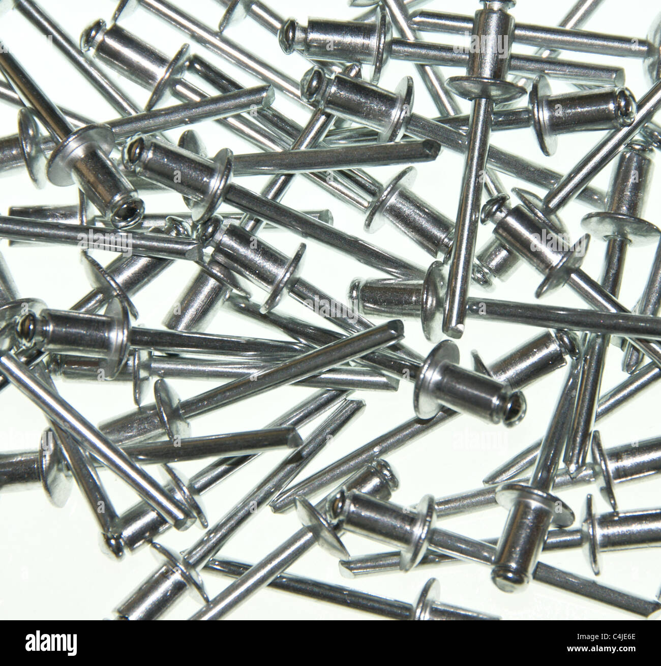 Pop rivets for metal fabrication Stock Photo
