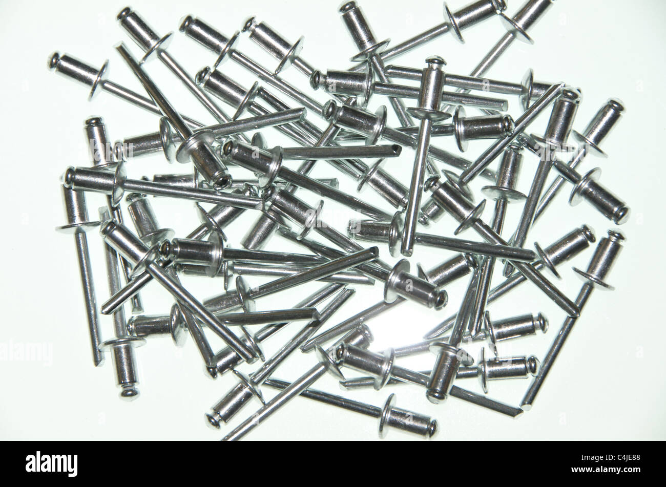 Pop rivets for metal fabrication Stock Photo