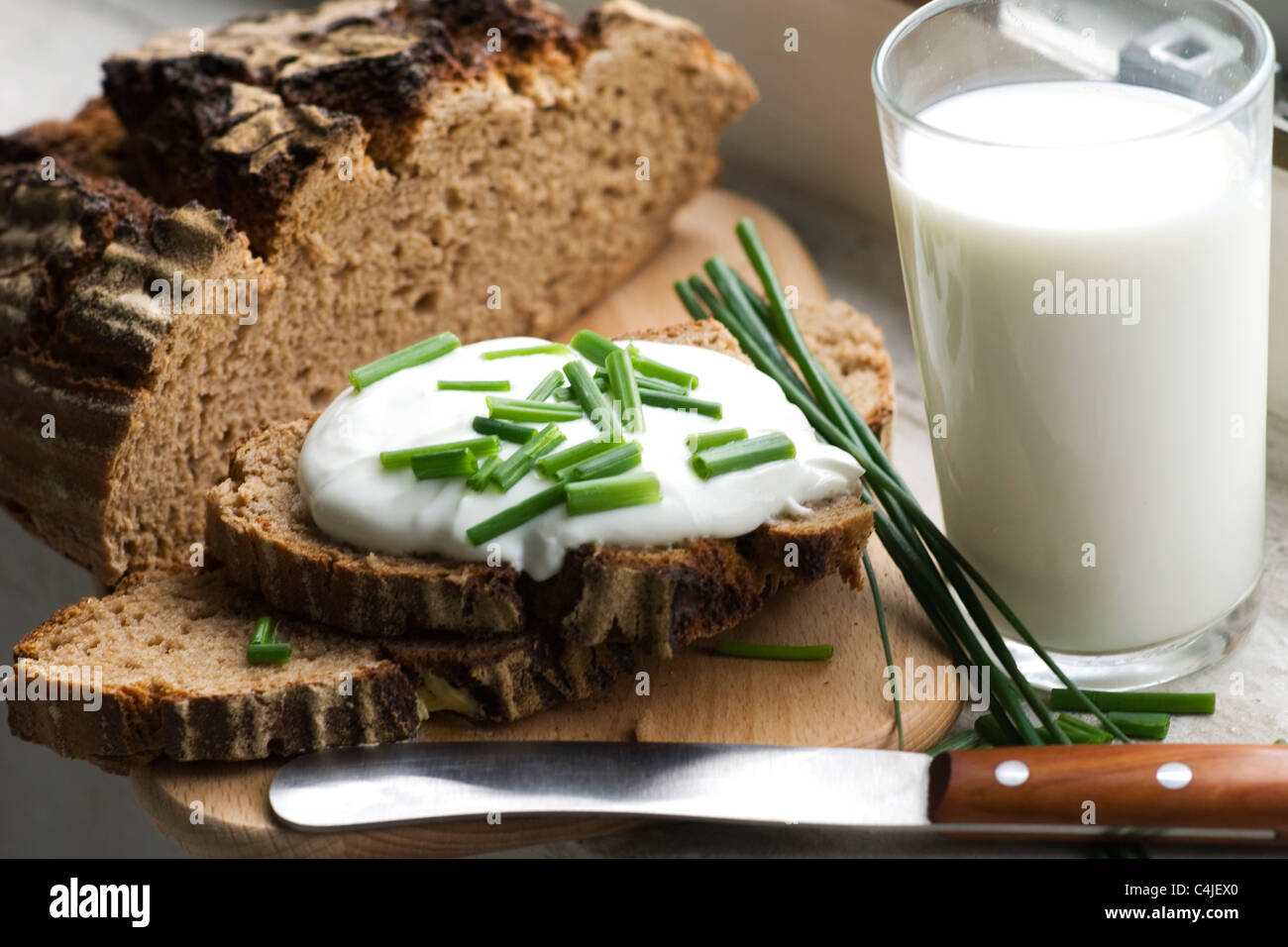 bread and milk Stock Photo