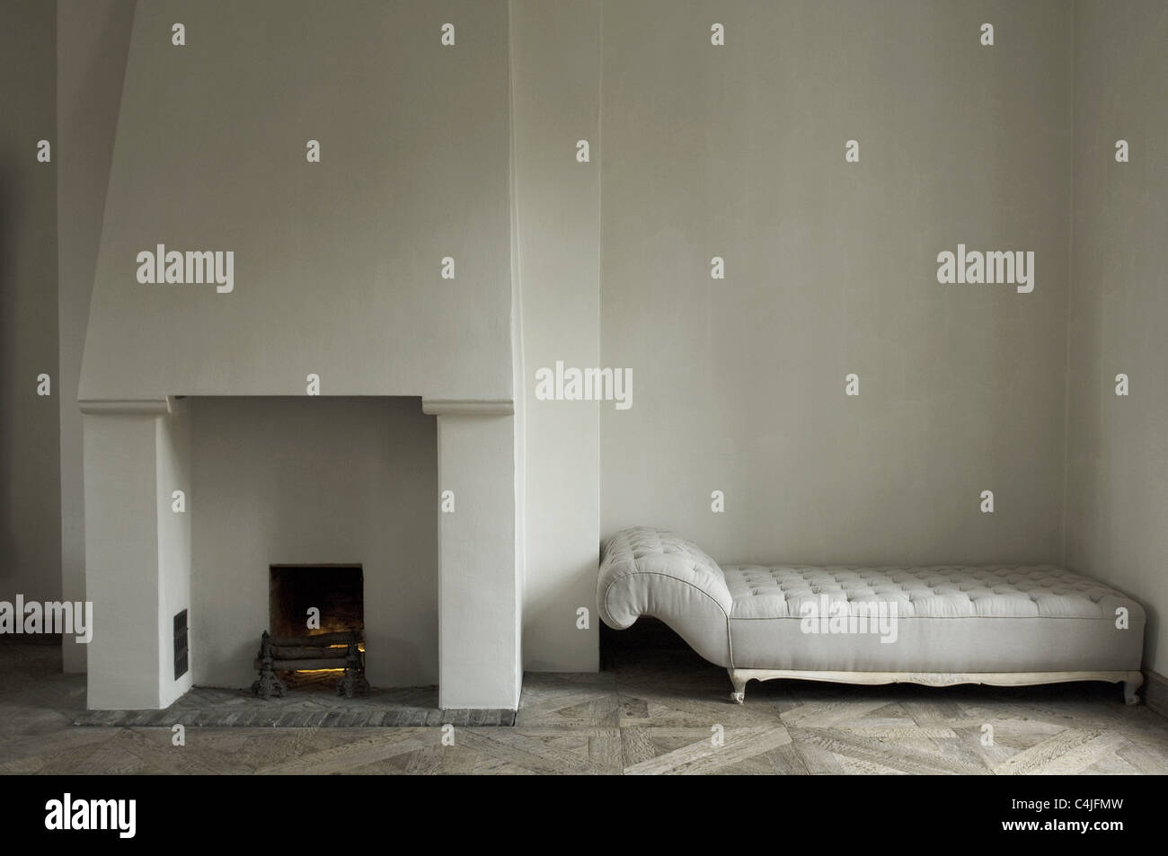 chimney and sofa Stock Photo