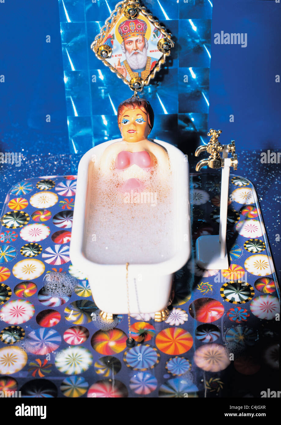 doll in bathtub Stock Photo Alamy