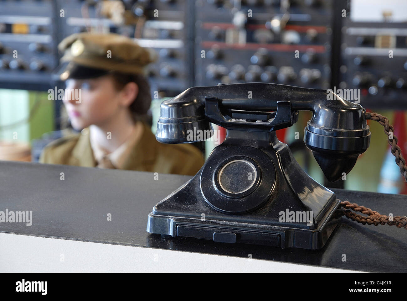 Hot-line telephone at The Tunny Gallery, The National Museum of Computing. Stock Photo