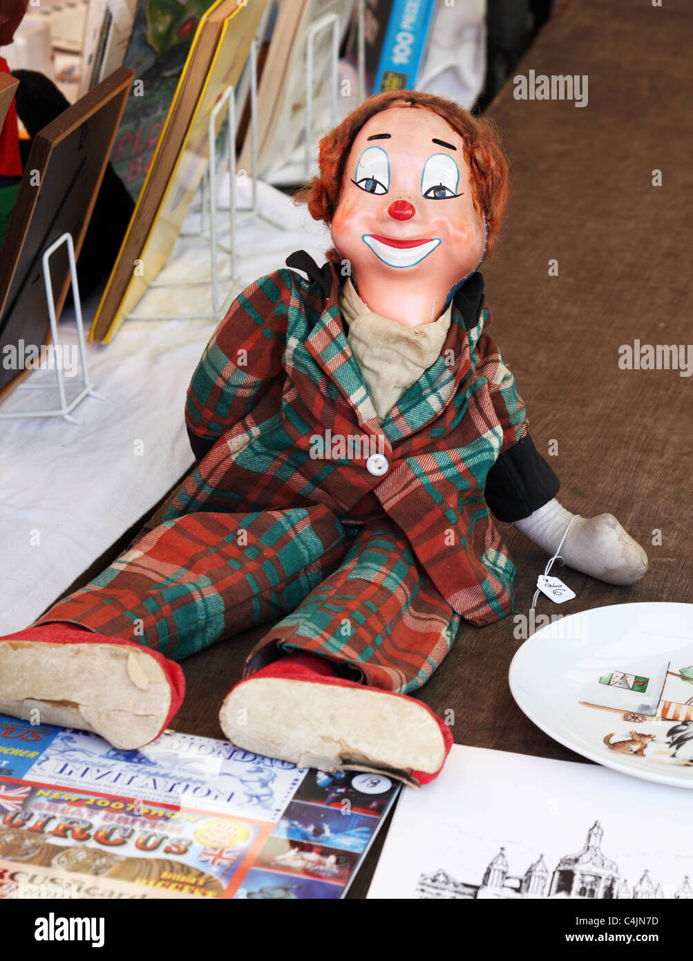 Clown doll on market stall Stock Photo