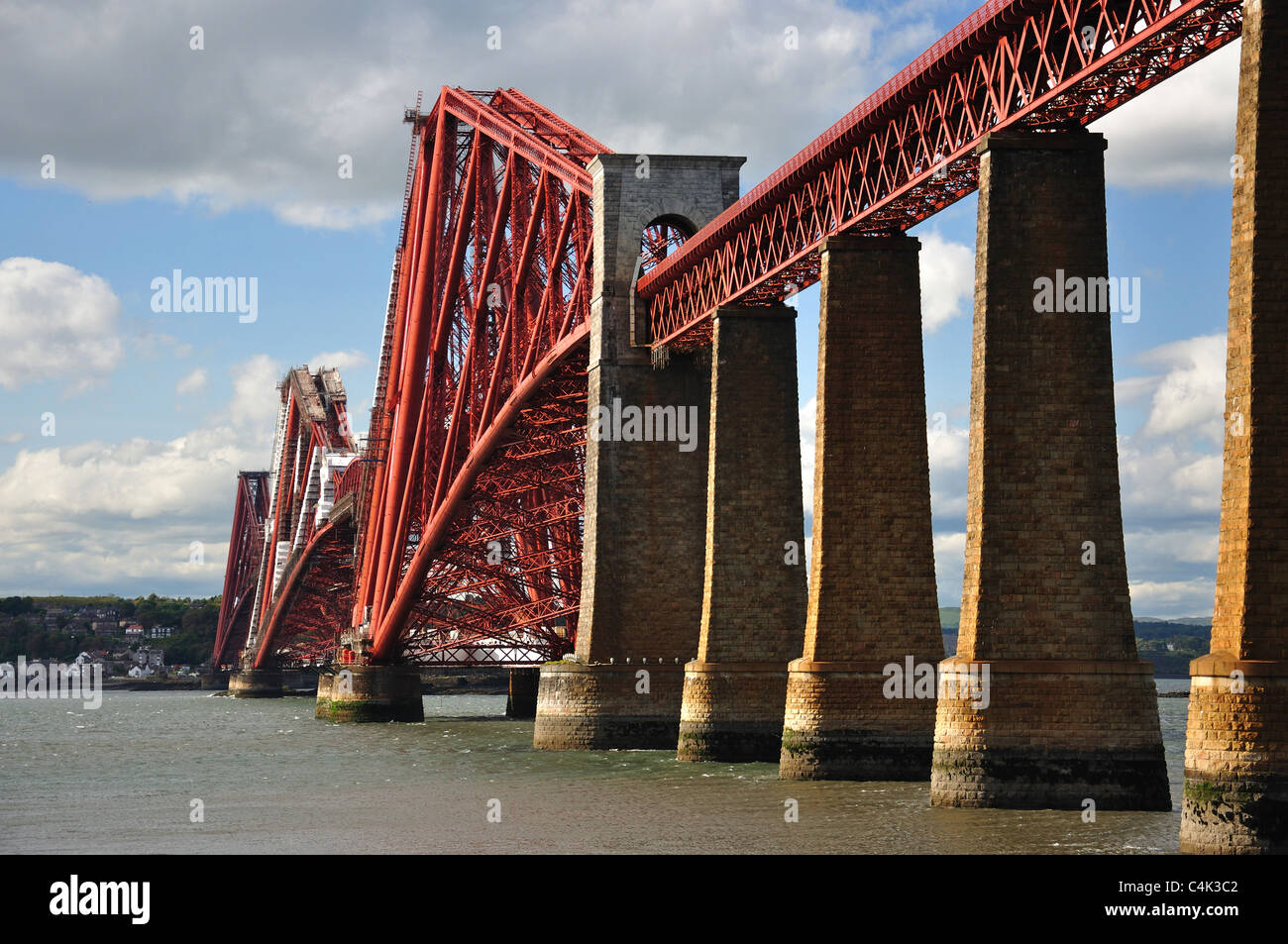 The Forth Bridge from South Queensferry, Firth of Forth, Lothian, Scotland, United Kingdom Stock Photo
