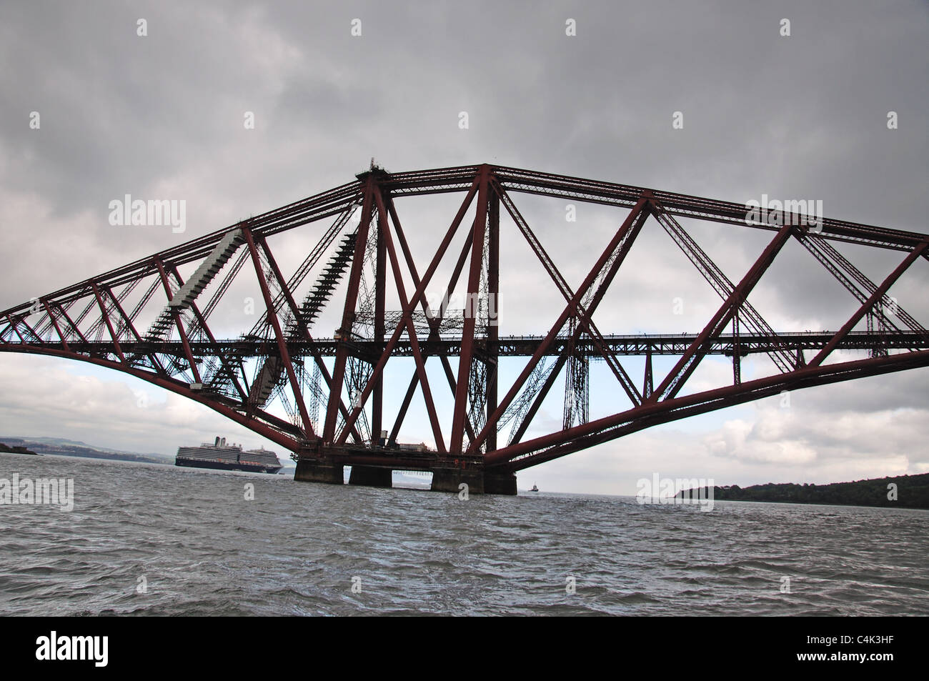 The Forth Bridge from South Queensferry, Firth of Forth, Lothian, Scotland, United Kingdom Stock Photo