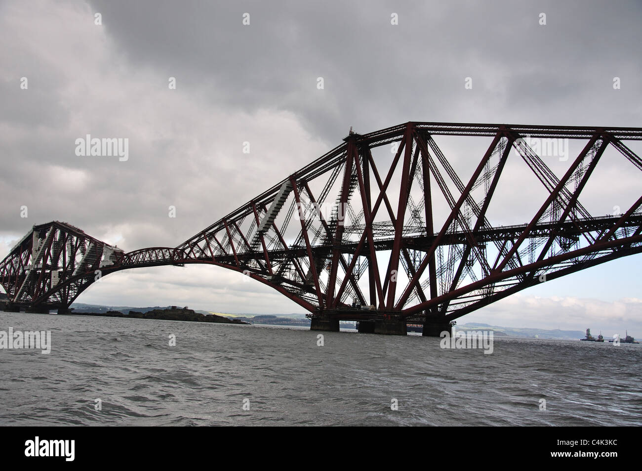 The Forth Bridge from South Queensferry, Firth of Forth, Lothian, Scotland, United Kingdom Stock Photo