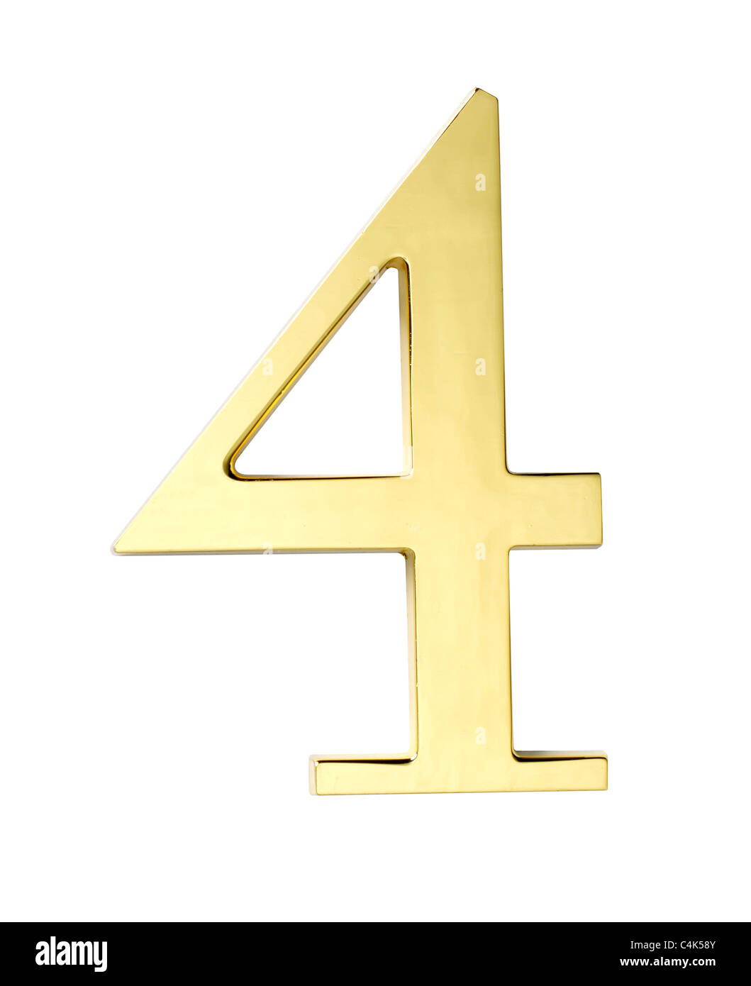 gold metal number four 4 Stock Photo