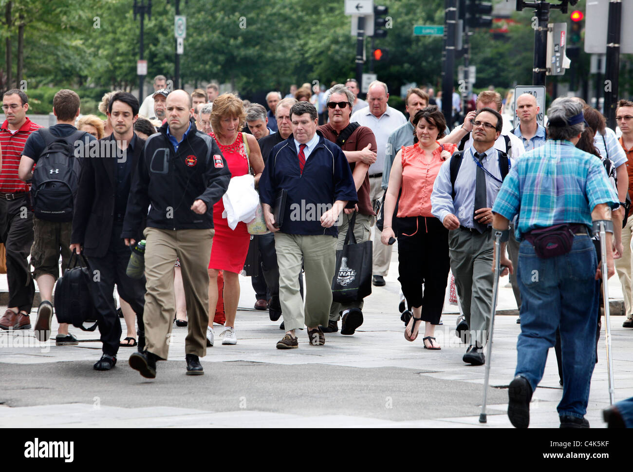 Pedestrians crossing the street, Boston, Massachusetts Stock Photo