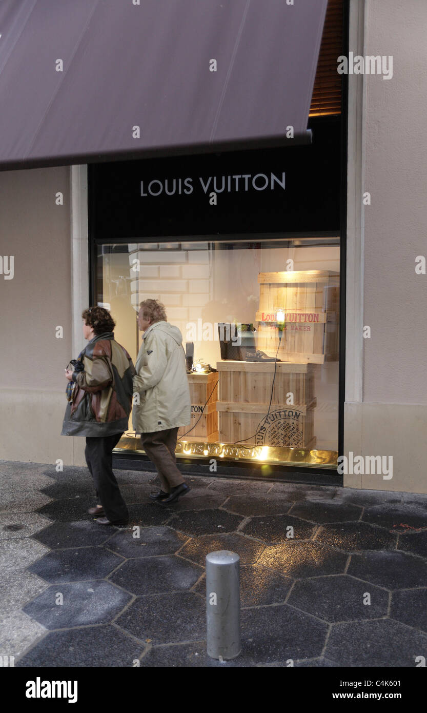 Luxury shopping Louis Vuitton Nice France Stock Photo