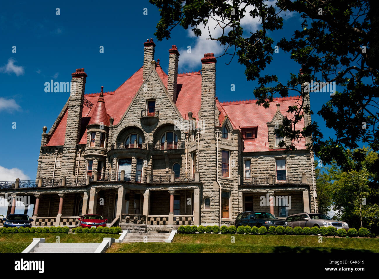 Craigdarroch was built between 1887-1890 for Robert Dunsmuir, a Scottish immigrant who made his fortune from coal in BC, Canada. Stock Photo
