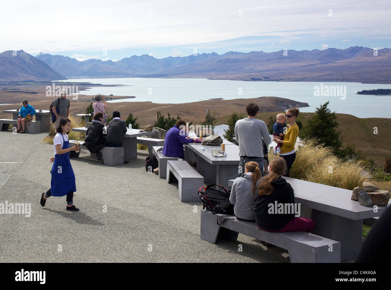The view from the top of Mount John cafe overlooking Lake Tekapo and