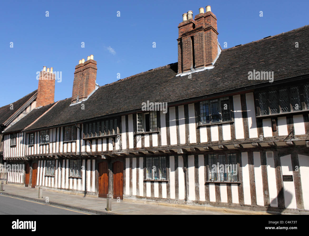 Tudor almshouses Church Street Stratford Upon Avon Warwickshire Stock