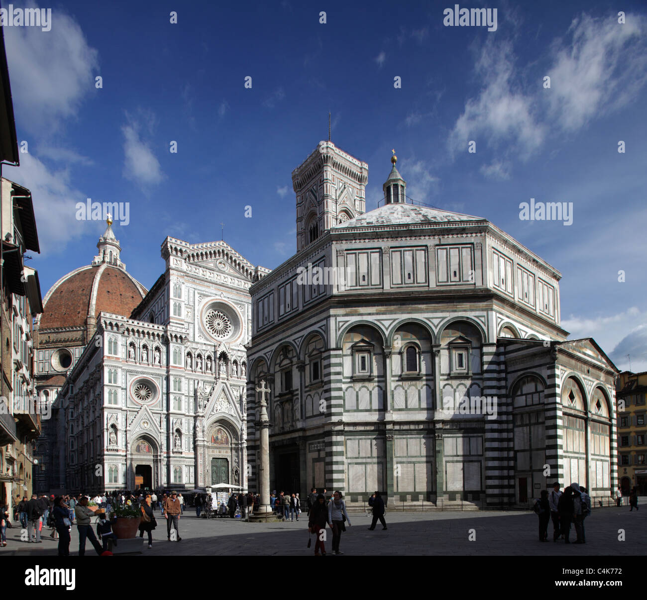 The Duomo of Santa Maria del Fiore and the Baptistery, Florence, Italy Stock Photo
