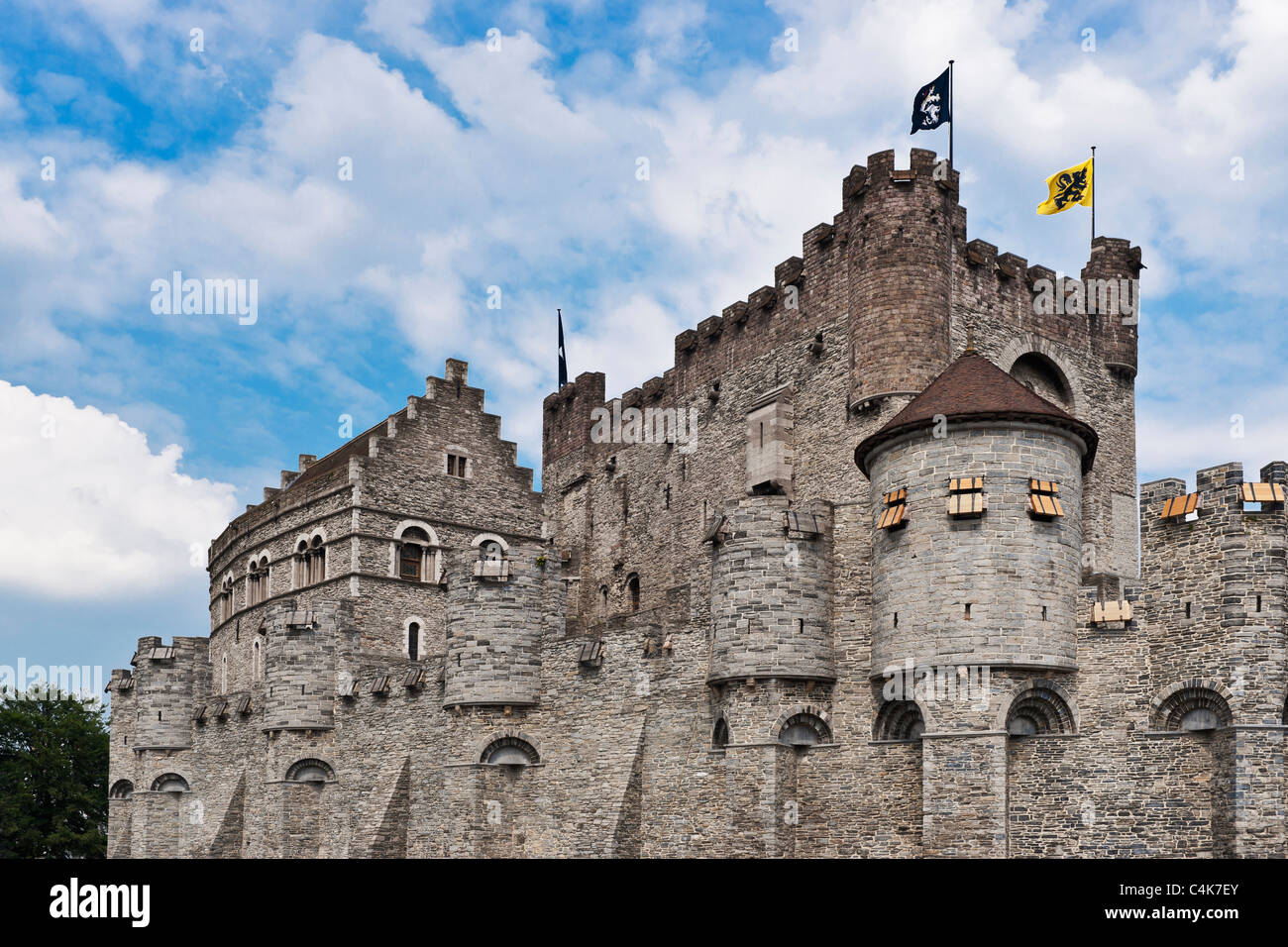 Burg Gravensteen, Gent, Belgien | Gravensteen Castle, Ghent, Belgium Stock Photo