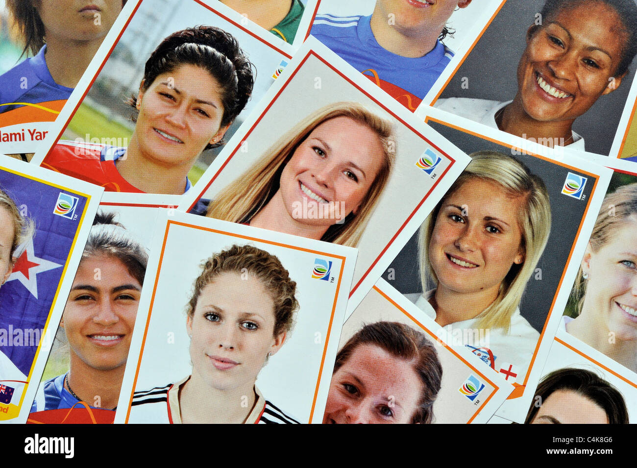 women's world cup panini football stickers Stock Photo
