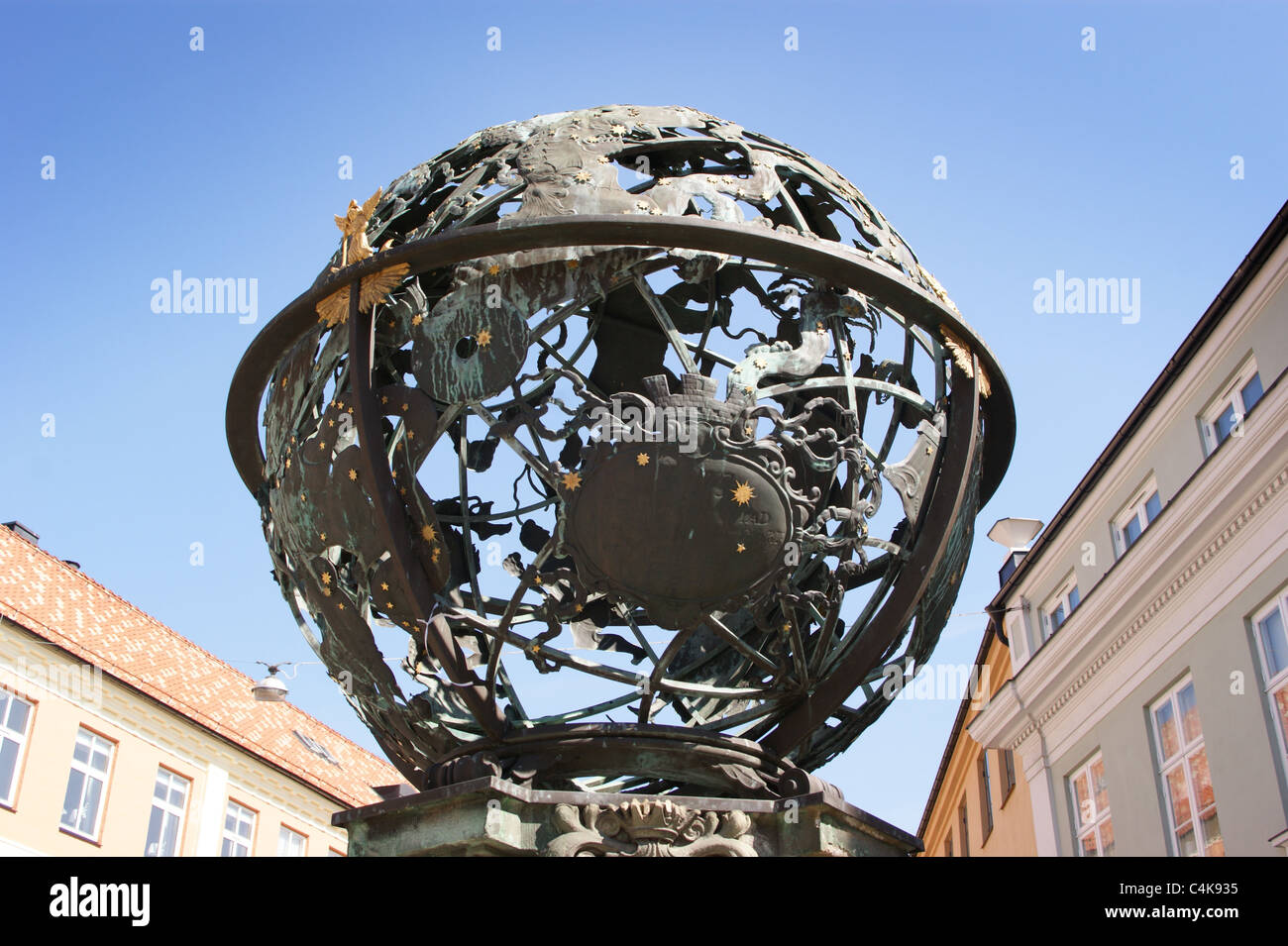 Planisphere memorial to the astronomer Tycho Brahe, Helsingborg, Sweden Stock Photo