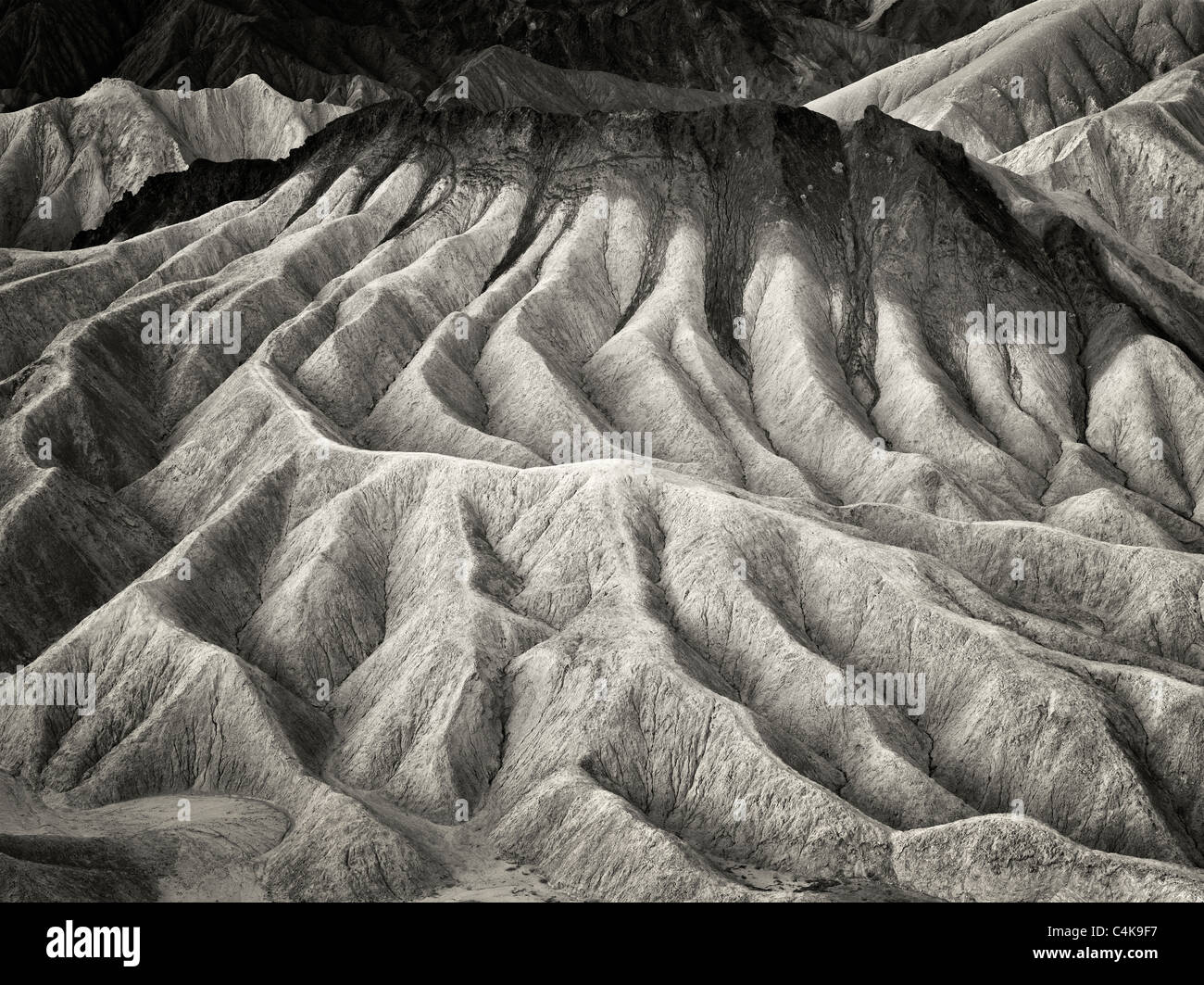 Eroded cliffs from Zabriskie Point. Death Valley National Park, California Stock Photo