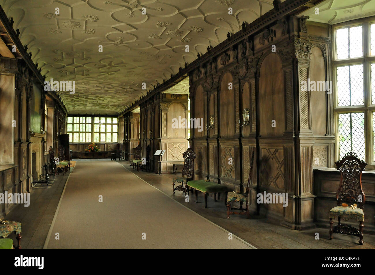 Landscape Interior View Of Haddon Hall Near Bakewell In