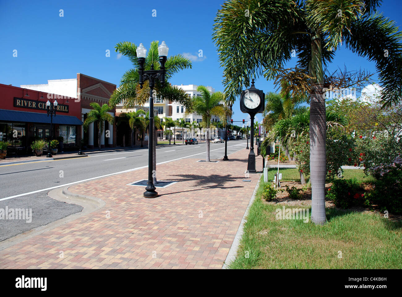 W. Marion Avenue, downtown Punta Gorda, Florida Stock Photo