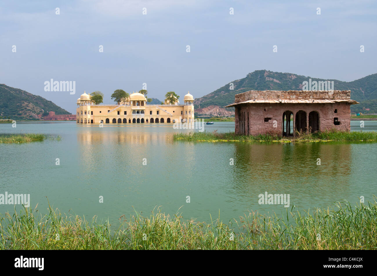 Jal Mahal (meaning 'Water Palace') is a palace located in the middle of the Man Sagar Lake in Jaipur city Stock Photo