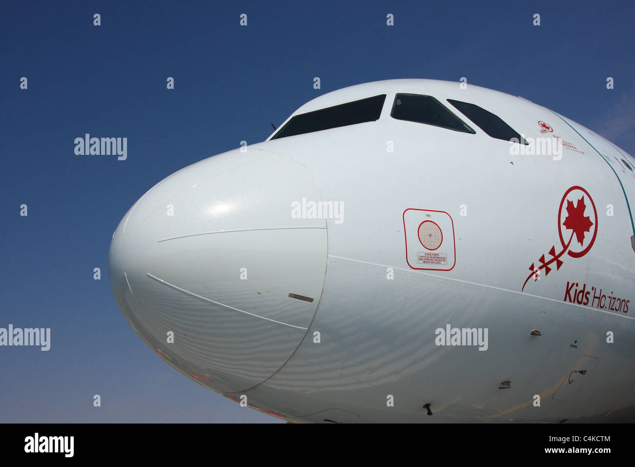 aircraft airplane front exterior airbus Stock Photo