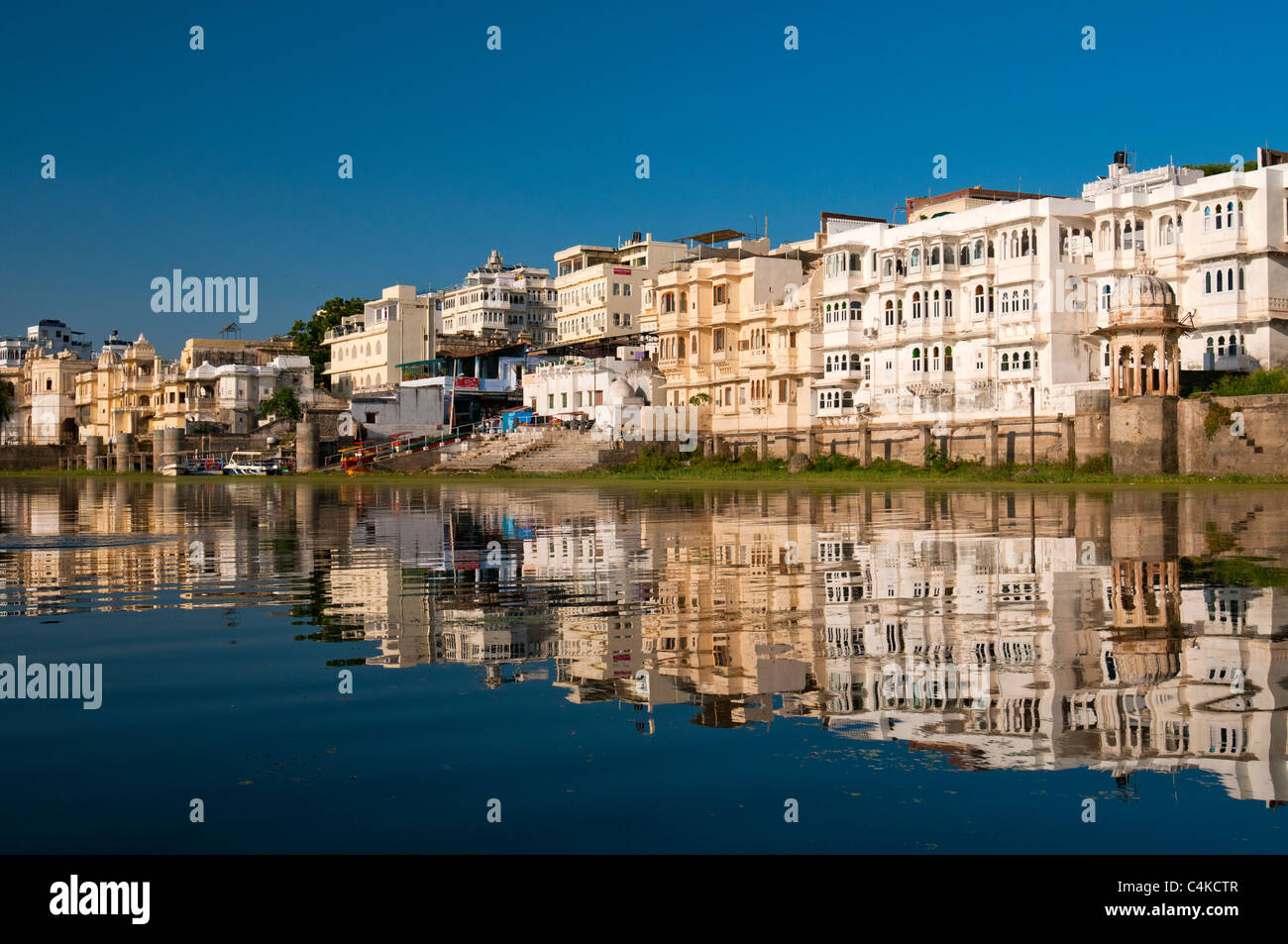 View from Lake Pichola on Udaipur, Rajasthan, India, Asia Stock Photo