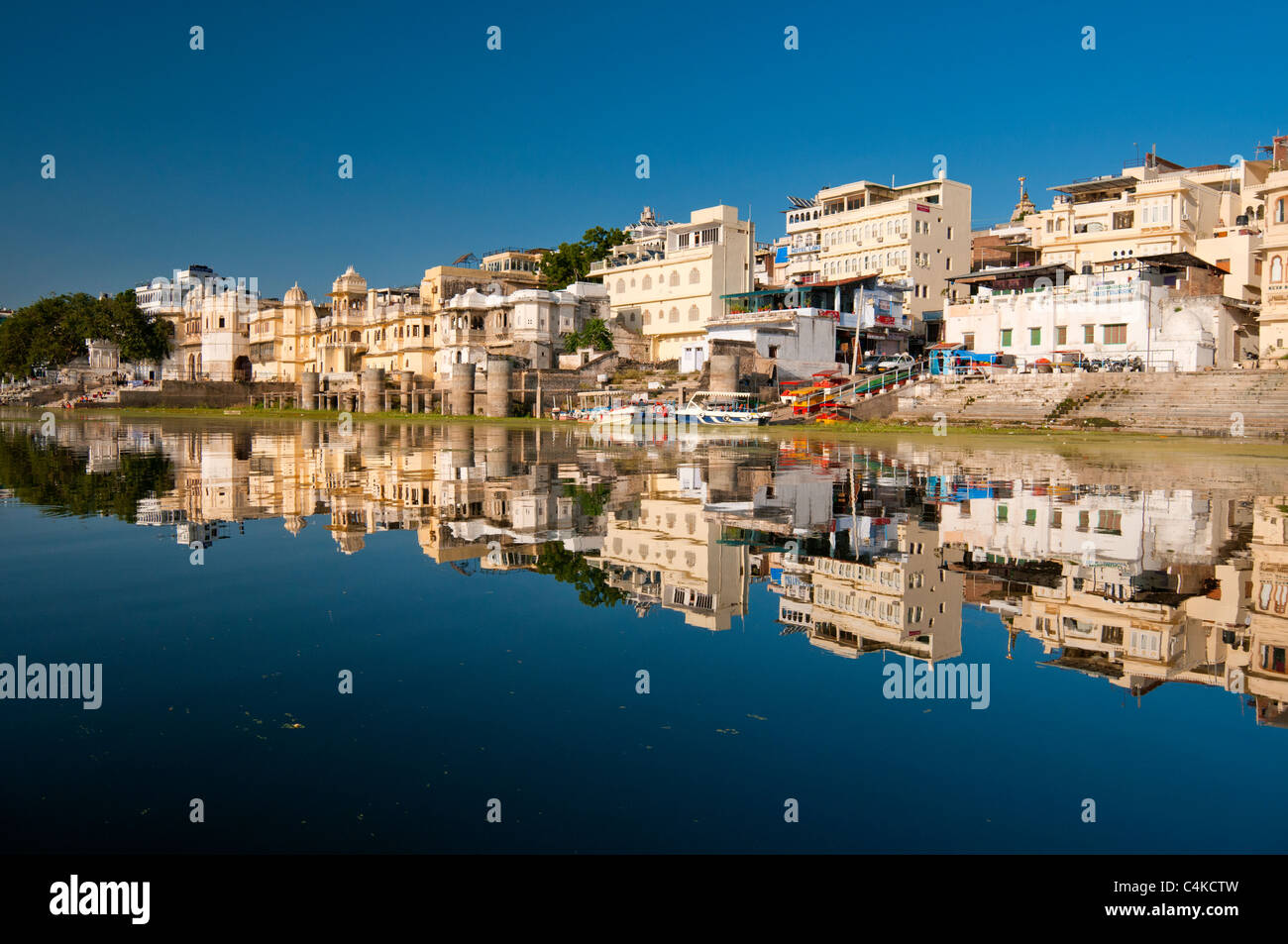 View from Lake Pichola on Udaipur, Rajasthan, India, Asia Stock Photo