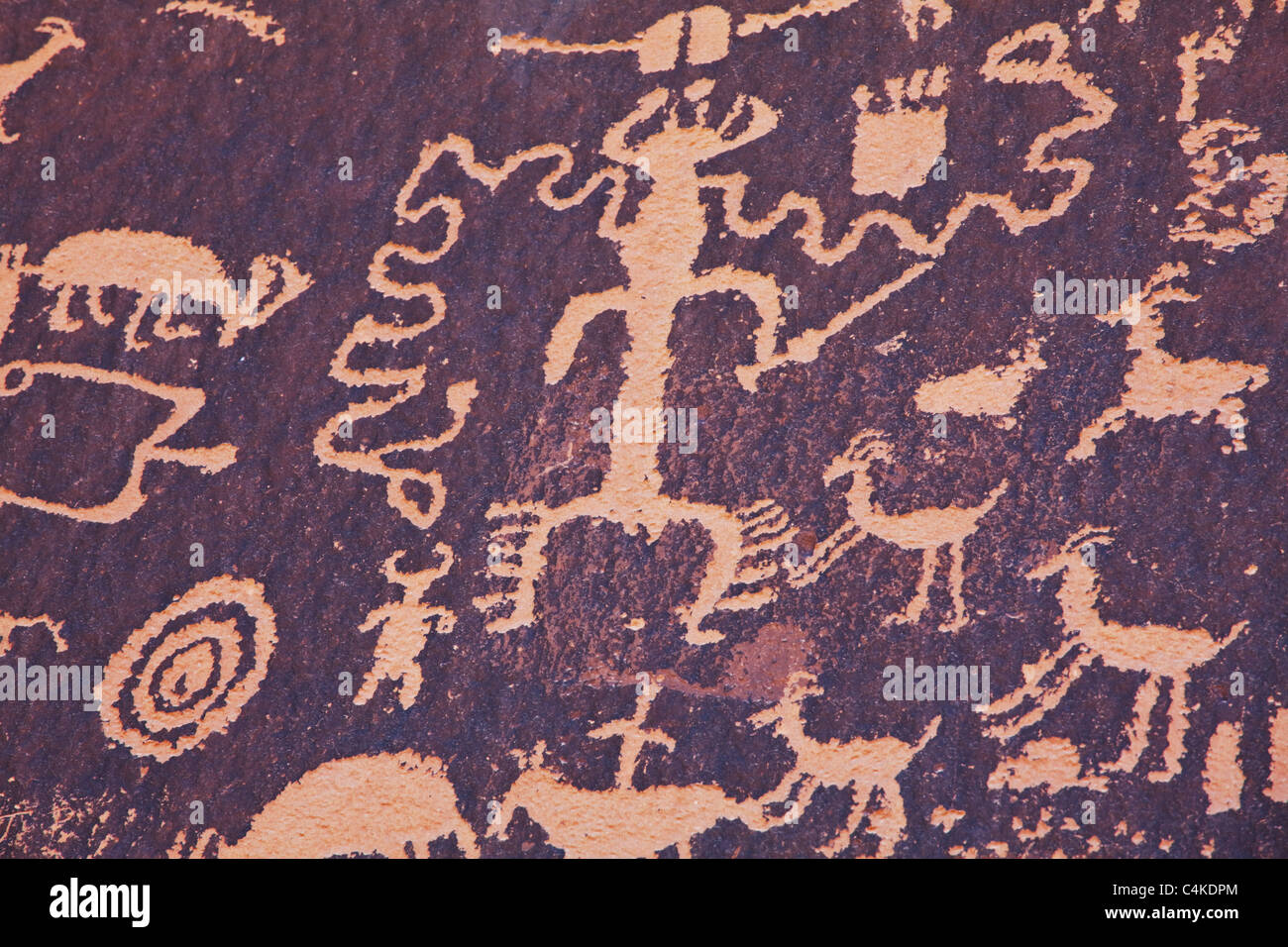 Petroglyphs On Newspaper Rock In Canyonlands National Park Utah Stock