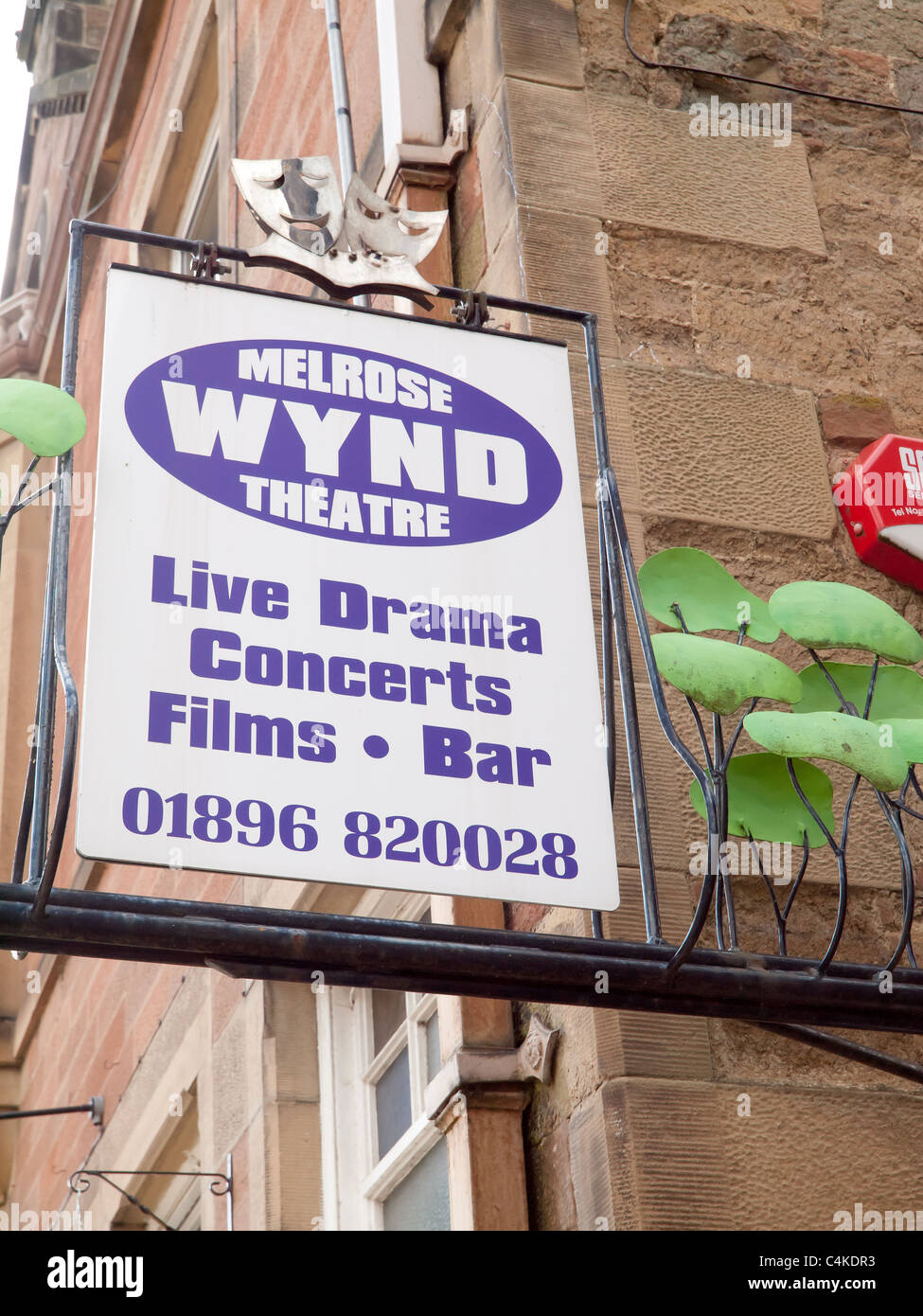 Sign for the Wynd Theatre in Melrose Scottish Borders Stock Photo