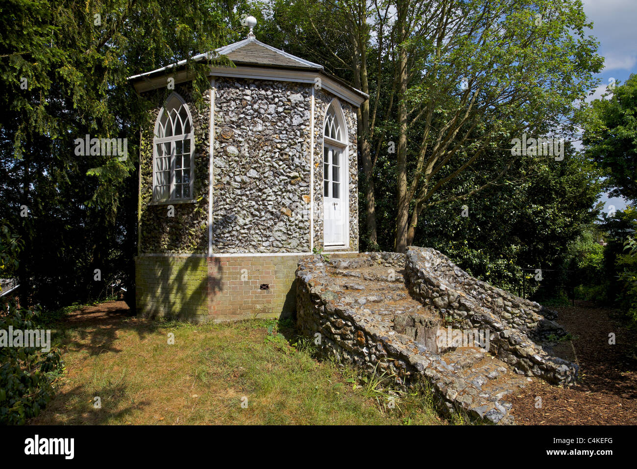The Summer house at Scott's Grotto, Ware, Hertfordshire, England Stock Photo