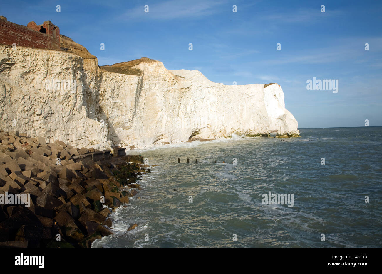 Chalk cliffs at Seaford Head, East Sussex, England Stock Photo