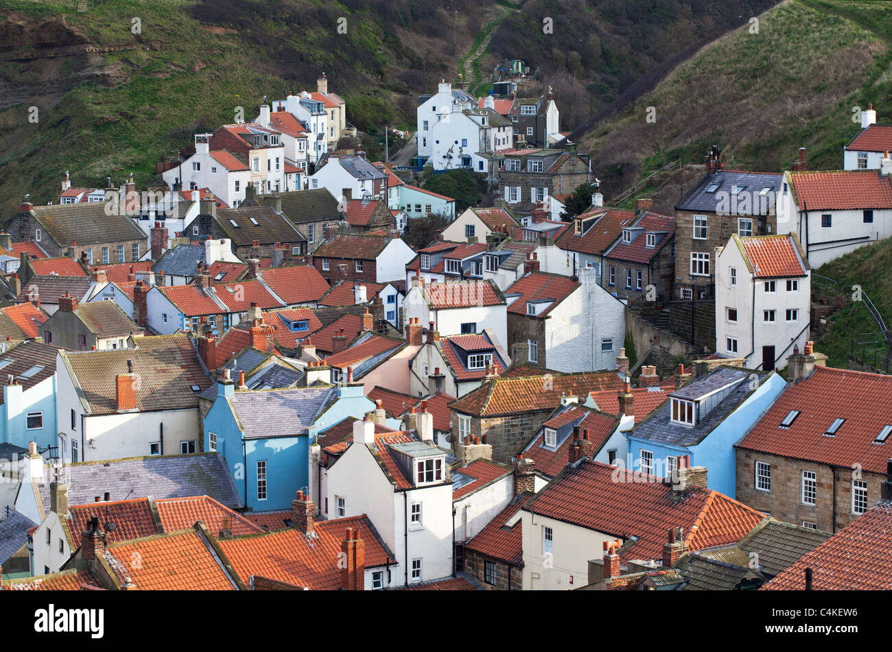 Houses in Staithes, North Yorkshire Stock Photo Alamy